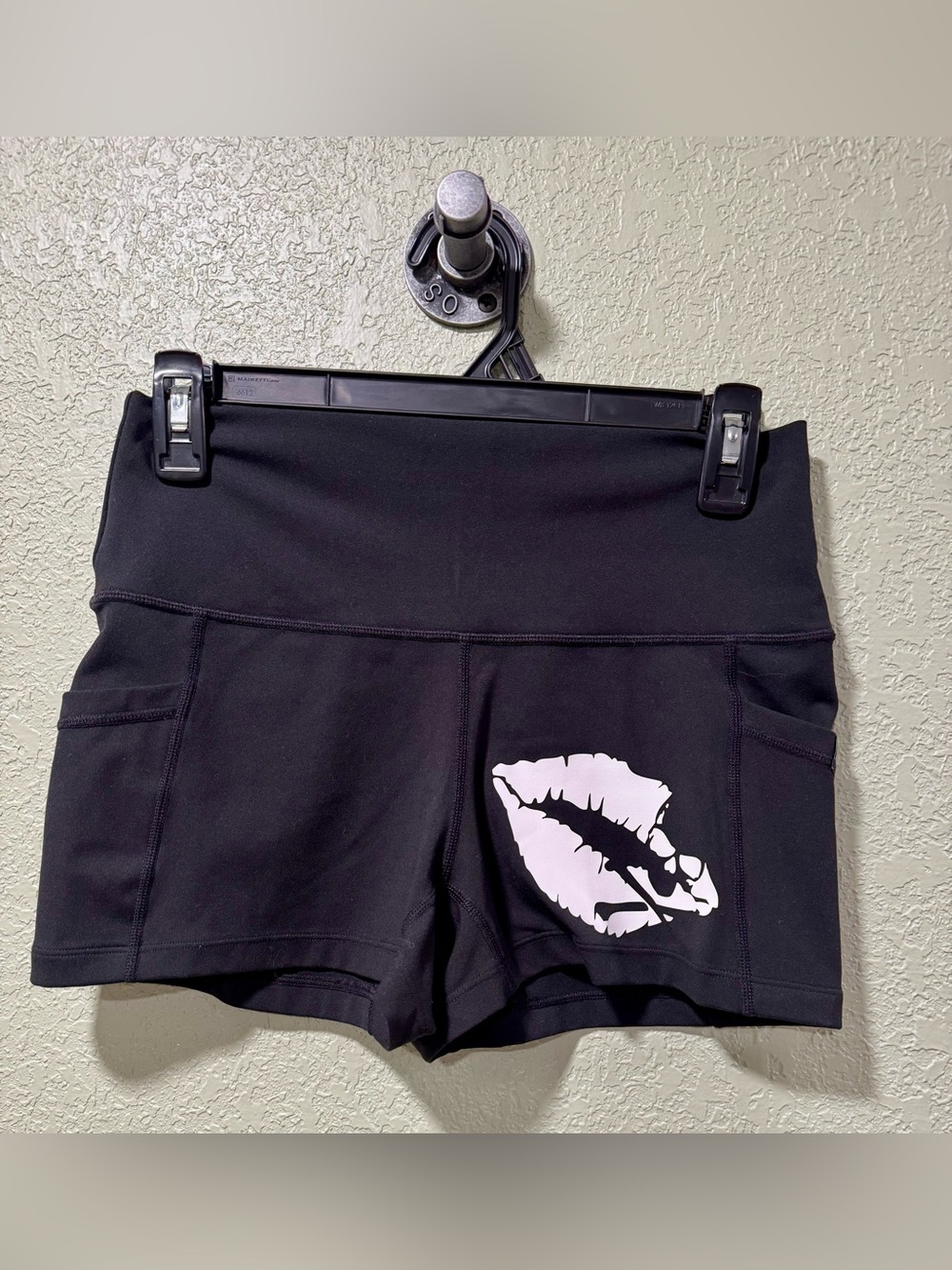 Constantly Varied Gear Black Bike Shorts with White Lip & Skull Graphic Small